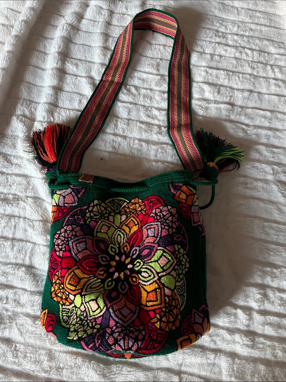 Wayuu Authentic Colombian Crossbody Bag Handwoven Full Color Boho